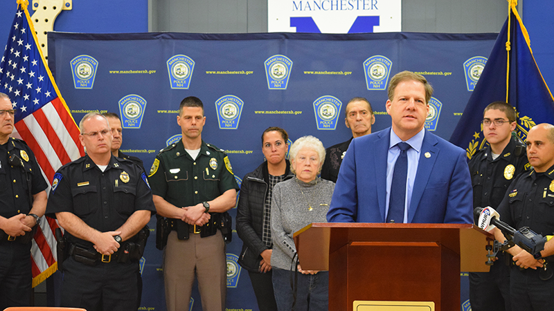 Governor Chris Sununu, joined by members of New Hampshire law enforcement, vetoes SB 593, relative to the penalty for capital murder. 